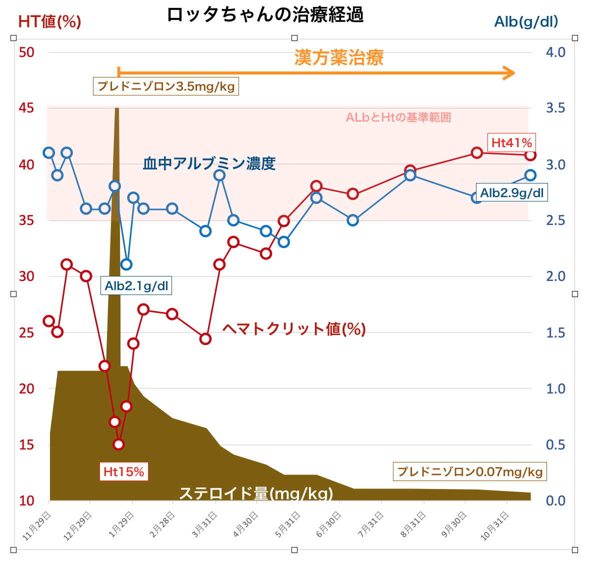 犬のリンパ管拡張症と免疫介在性溶血性貧血の漢方薬治療経過